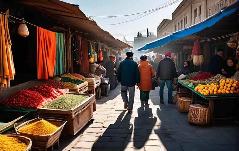 키르기스스탄 안전 여행 가이드 - **Prompt:** Inside a cozy, well-lit traditional Kyrgyz home, a table is laden with delicious, freshl...