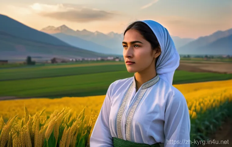 초이굴르 아이트마토프 작품 - **Prompt: An intimate scene inside a traditional Central Asian yurt.** An elderly woman, her face et...